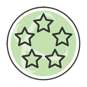 Five star orthodontist reviews icon representing top rated braces and Invisalign in Aurora CO